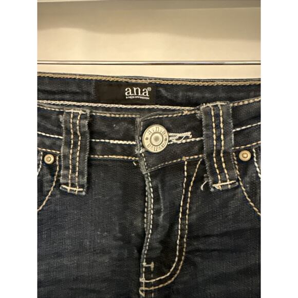 A.N.A A New Approach Capri Jeans Womens Size 4 Thick Stitch Medium Wash Nice - Picture 5 of 9